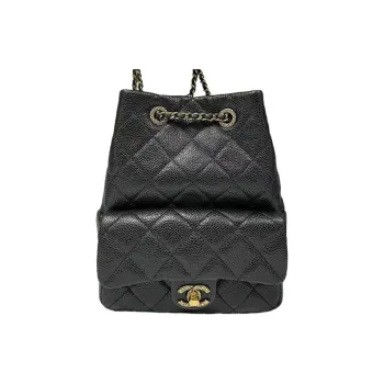 CHANEL Grained Lambskin Backpack Women's Black