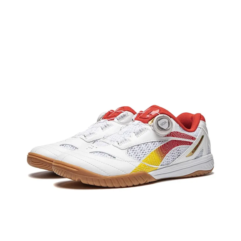 LiNing Hawkeye 2.0 Durable Cushioning Low-Top Professional Table Tennis Shoes Unisex White Red Yellow-2