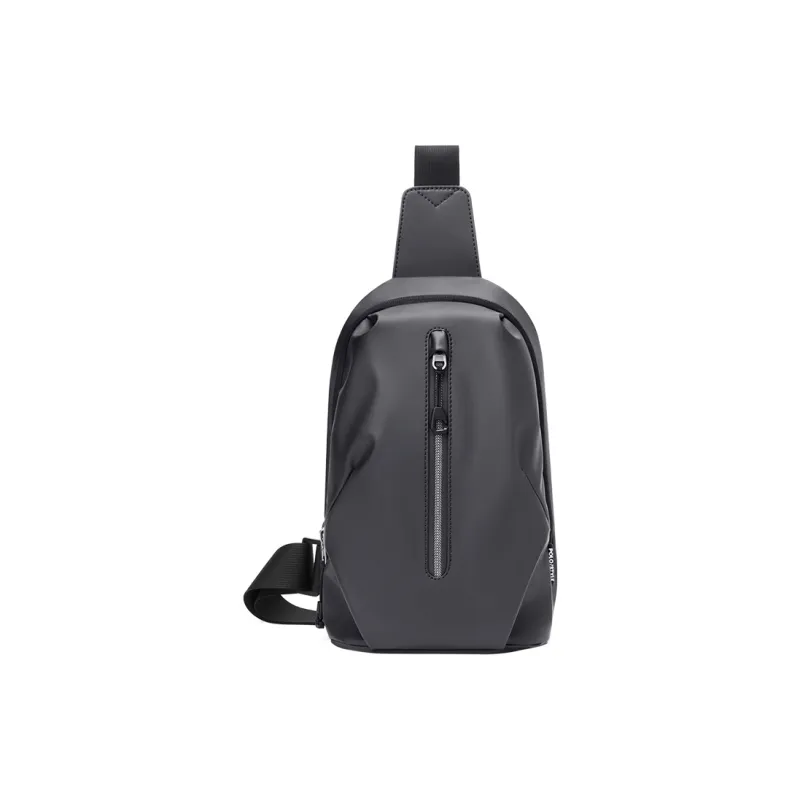 POLO Fabric Crossbody Bag Men's Sling Bag Fanny Pack Medium Size Men's Black-9