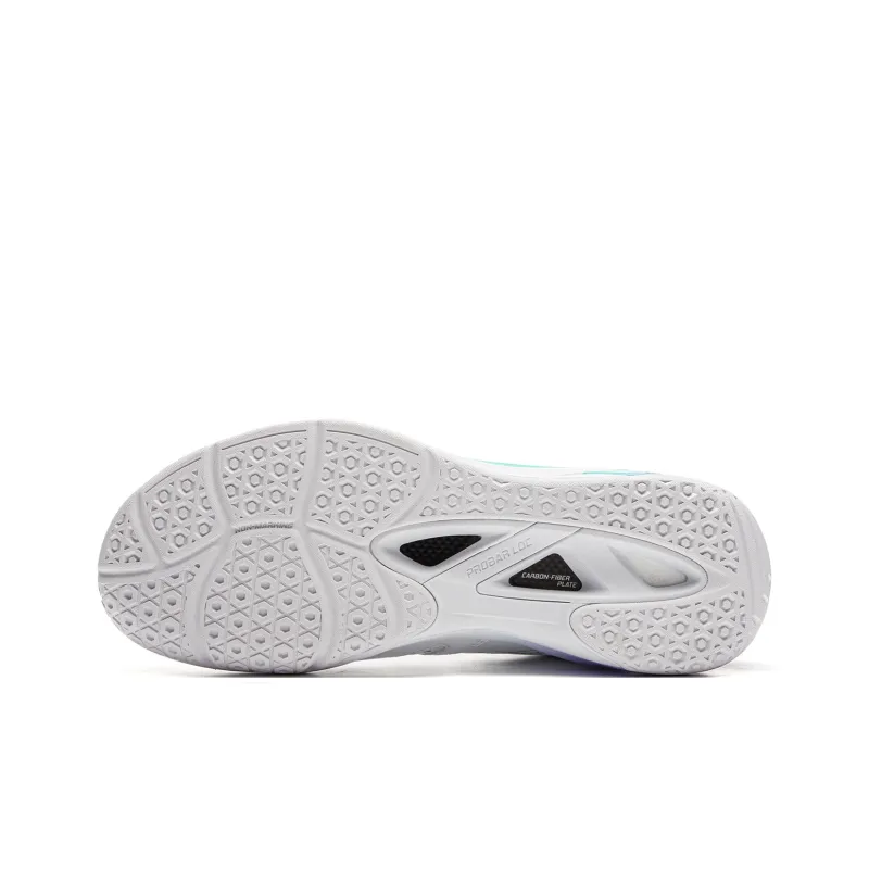 LiNing Anti-Slip Wear-Resistant Breathable Lightweight Low-Top Badminton Shoes Unisex White Purple-6