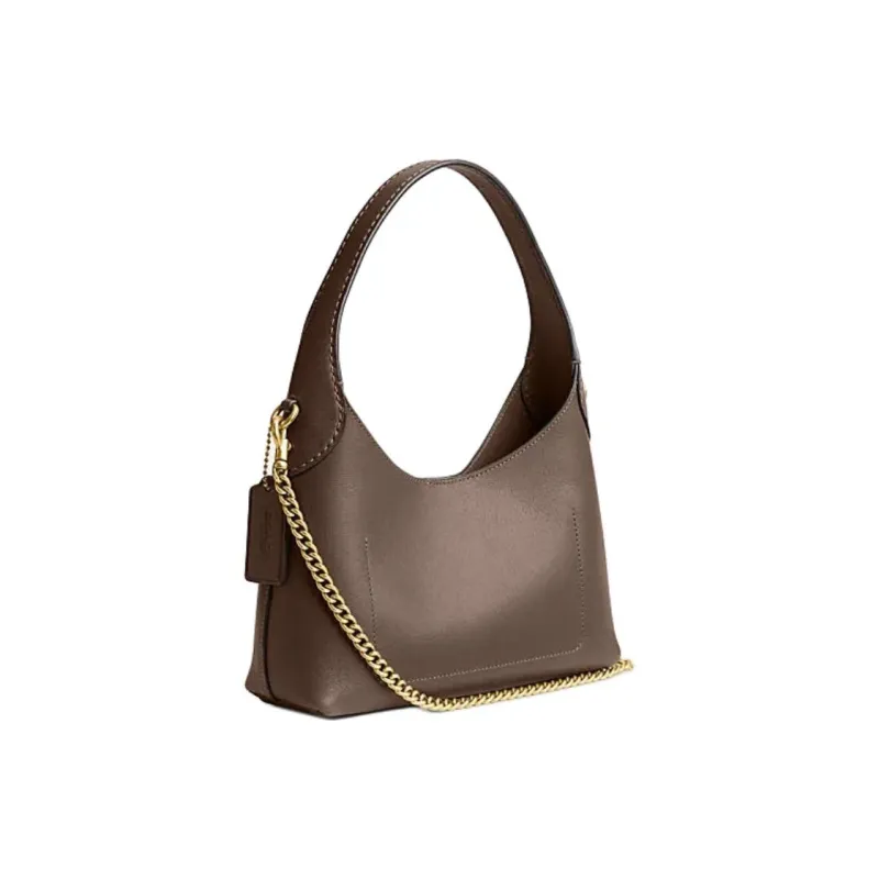 COACH Brooklyn Cow Leather Portable Crossbody Bag, Shoulder Bag Women's Dark Lime Gray-2
