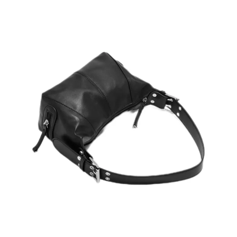Carksky PU Shoulder Bag Regular Women's Black/Ecru-2