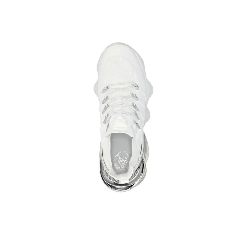 PLEIN SPORT Breathable Cushioning Low Top Running Shoes Unisex White-3