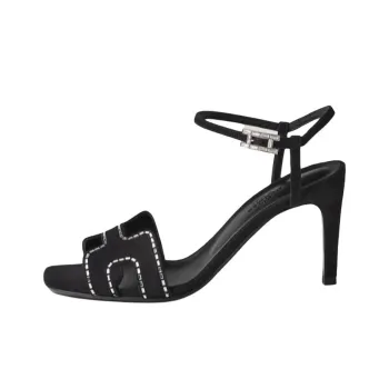 HERMES Heden Strap Sandals 8cm Women's Black