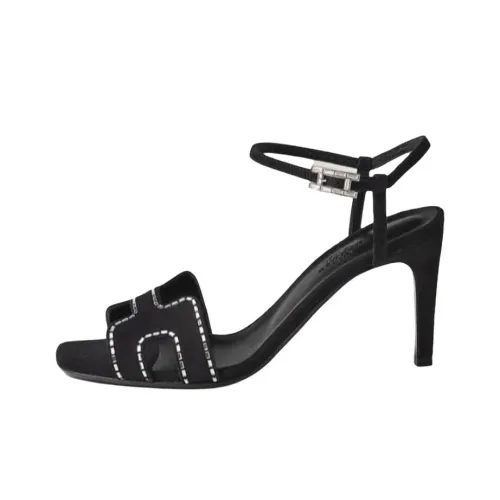 HERMES Heden Strap Sandals 8cm Women's Black
