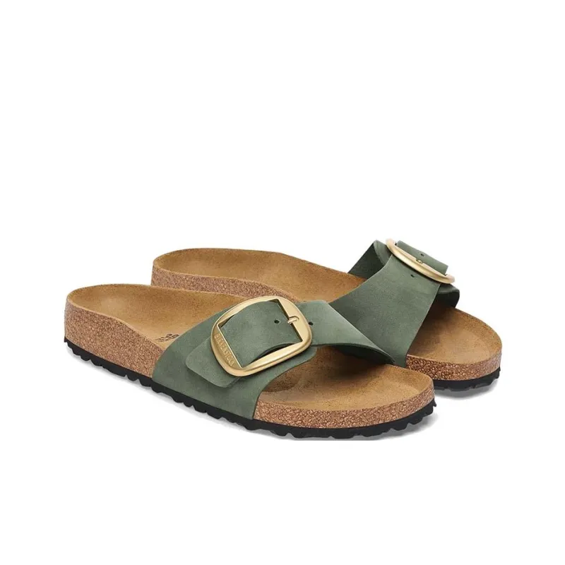 Birkenstock Madrid Big Buckle Series Slide Slippers Women's Green-3