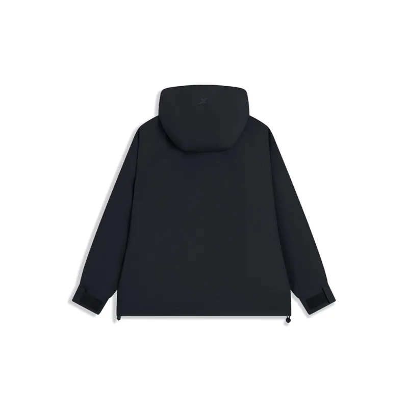 XTEP Wing Water Resistant Windproof Breathable Windbreaker Jacket Women's Jet Black-1