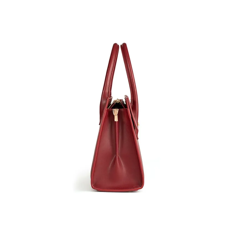 Vigno Synthetic Leather Shoulder Bag Crossbody Bag Handbag Regular Women's Red/Brown-3