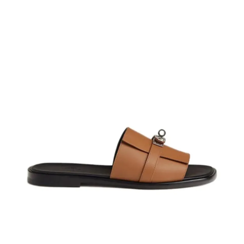 HERMES Gabriella Slide Slippers Men's Brown-2