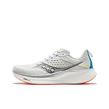 Saucony RIDE 17 Low Top Running Shoes Men's White Silver