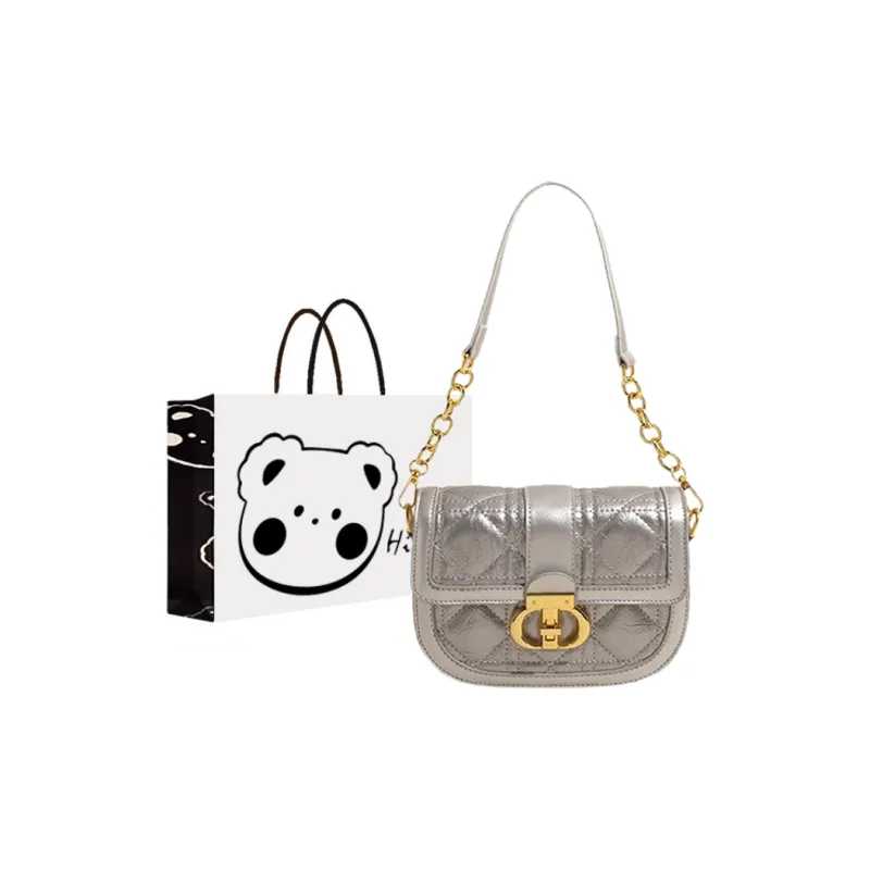 NX DOUGHNUT PU Shoulder Bag, Crossbody Bag Women's Ecru/Black/Silver-10