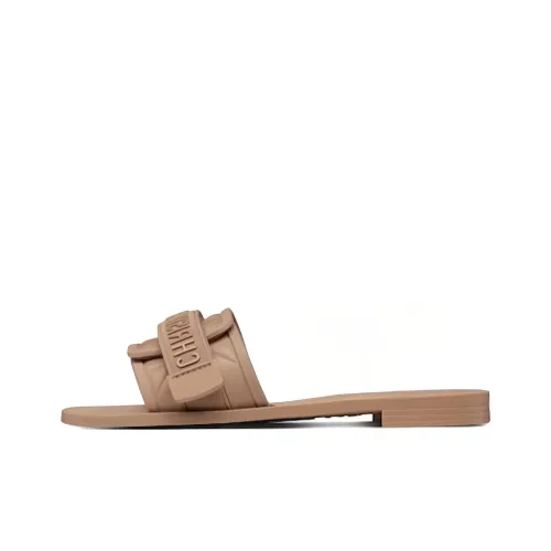 DIOR DIOREvolution Mule Sandal Embossed Macrocannage Gum Hazelnut Brown Women's