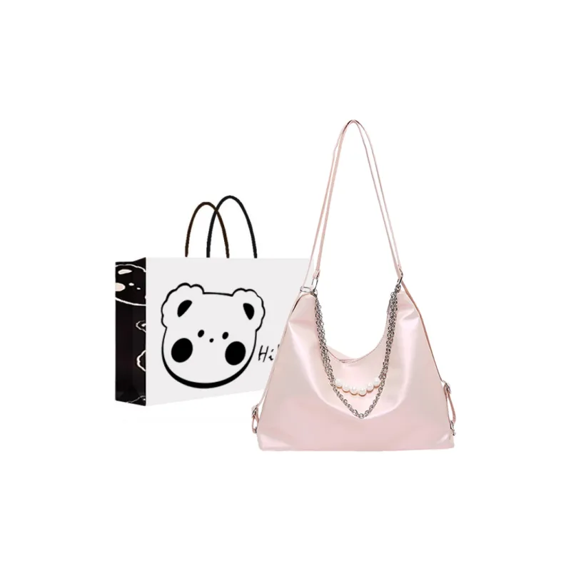 NX DOUGHNUT PU Shoulder Bag Regular Women's White/Black/Pink/Silver-10