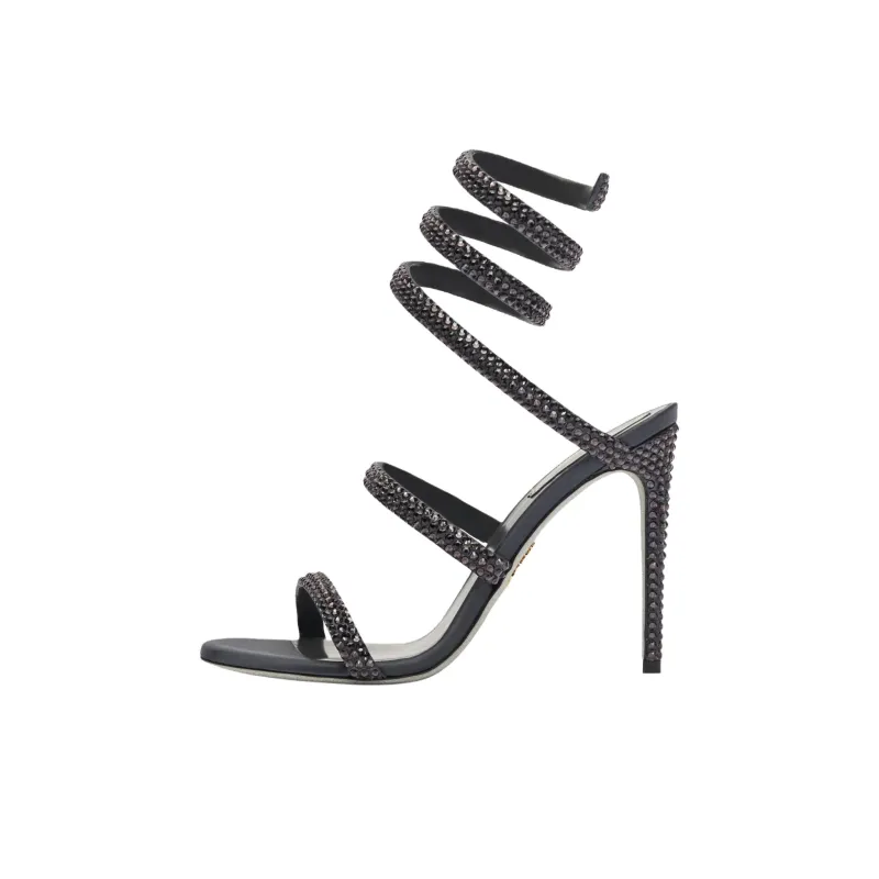 RENE CAOVILLA Cleo Strap Sandals 10.4cm Women's Dark Gray-0