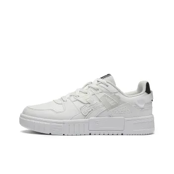 QIAODAN Anti Slip Wear Resistant Low Top Skateboard Shoes Women's White Black