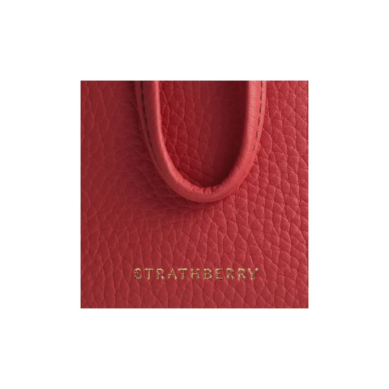 Strathberry Grained Calfskin Crossbody Bag Shoulder Bag Regular Women's Overripe Red-4