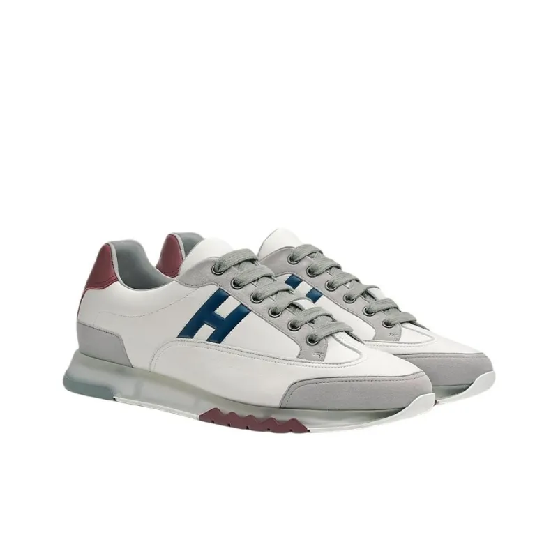 HERMES Trail Cushioning, Slip Resistant, And Abrasion Resistant Low Top Casual Shoes Men's White Gray-3