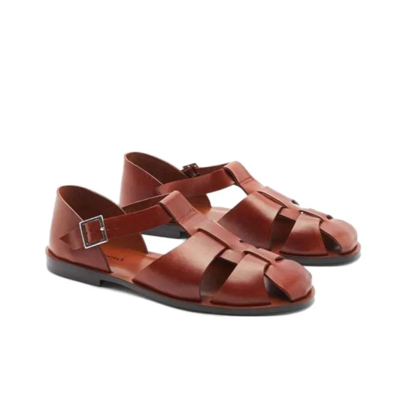 SCAROSSO Apollo Buckle fastening Leather Sandals-2