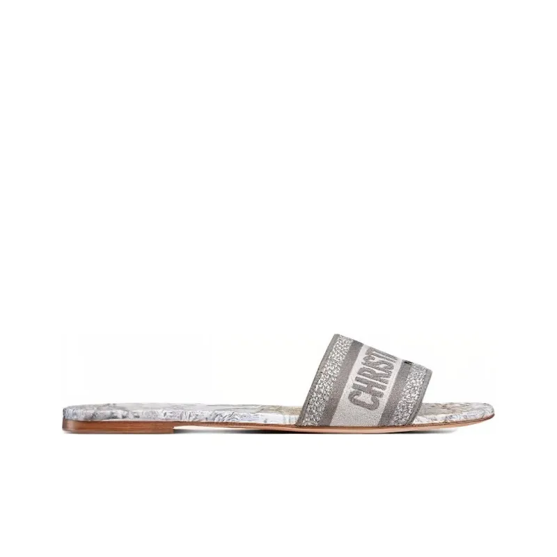 DIOR Dway Slide Slippers Women's White Gray-1