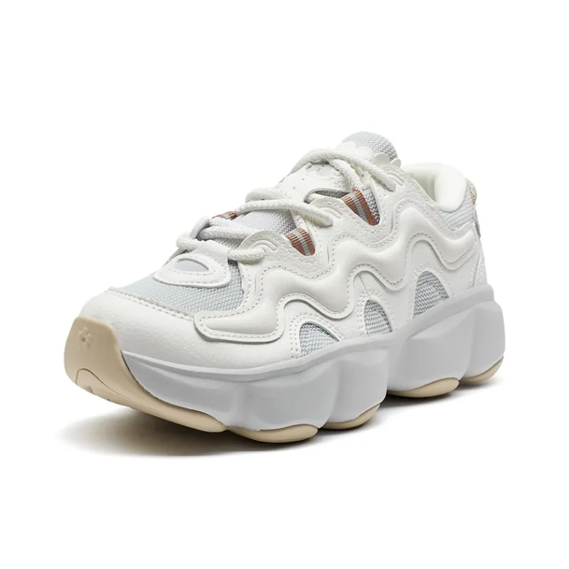 XTEP Petal Shoes 2.0 Height Increasing Low-Top Casual Shoes Women's White Gray-1