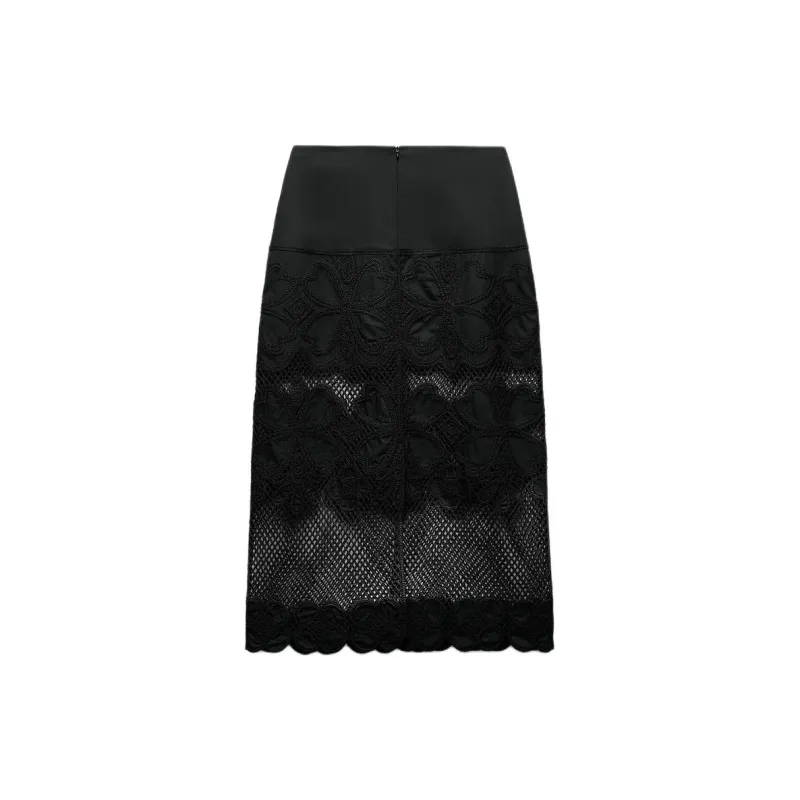 ZARA ZW Series Casual Long Skirts Women's Black-1