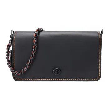 COACH Dinky Leather Crossbody Bag Shoulder Bag Women's Black