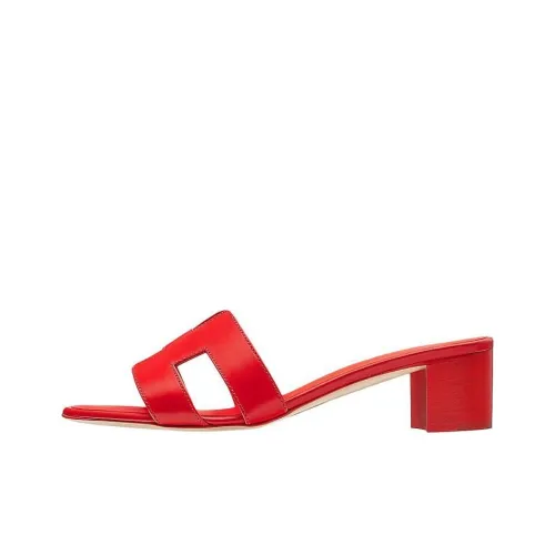 HERMES Oasis Slide Slippers Women's Red