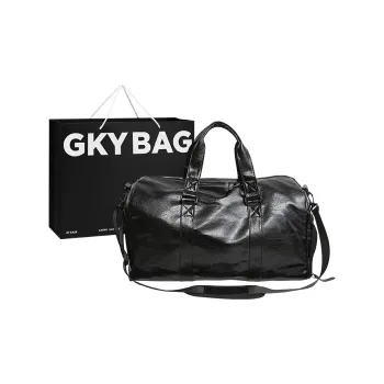 GKY PU Gym Bag Large Size Unisex White/Black