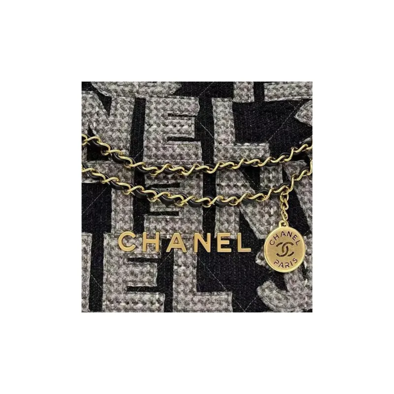 CHANEL Tweed Handbag, Shoulder Bag Regular Women's Black-1