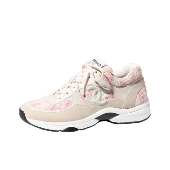 CHANEL Casual Style Tweed Plain Logo Low Top Sneakers