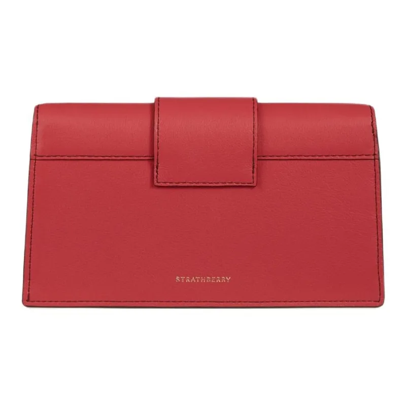 Strathberry Smooth Calf Leather Shoulder Bag Crossbody Bag Women's Red-2