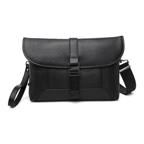 Old man's head Shoulder Bags Black