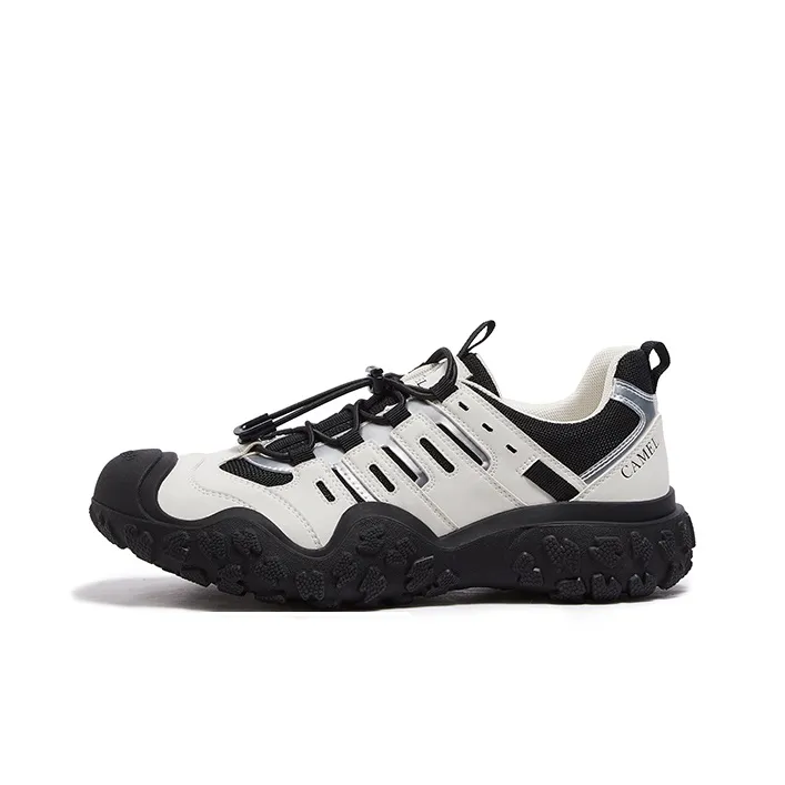 CAMEL Ugly Cute Shoes Anti Slip And Wear Resistant Breathable Low Top Casual Shoes Men's Beige White Black-0