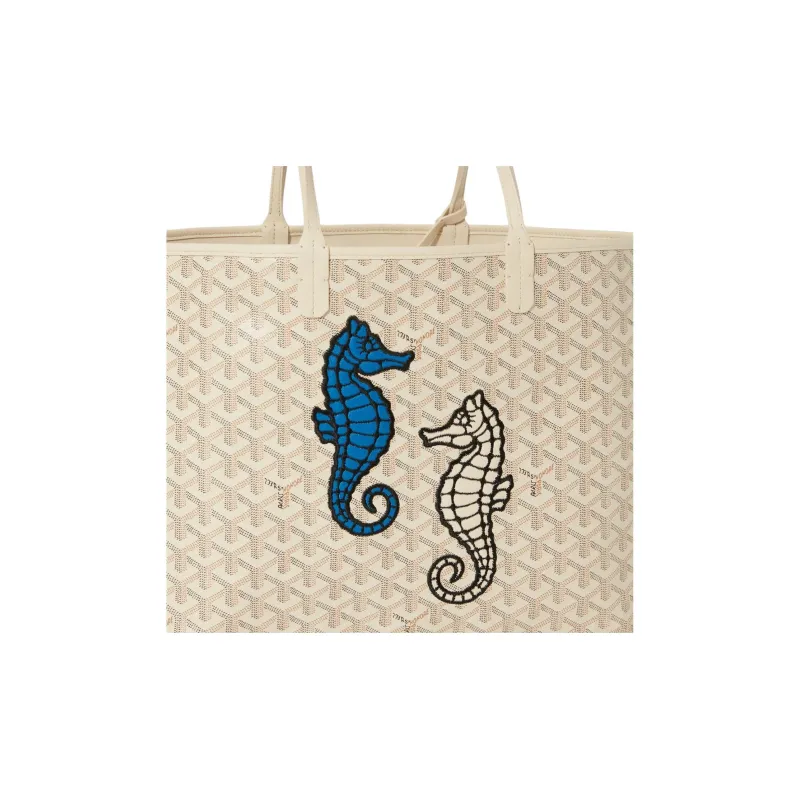 GOYARD Anjou Calfskin With Canvas Tote Bag Shopping Bag Handbag Shoulder Bag Women's Sand Stone-2