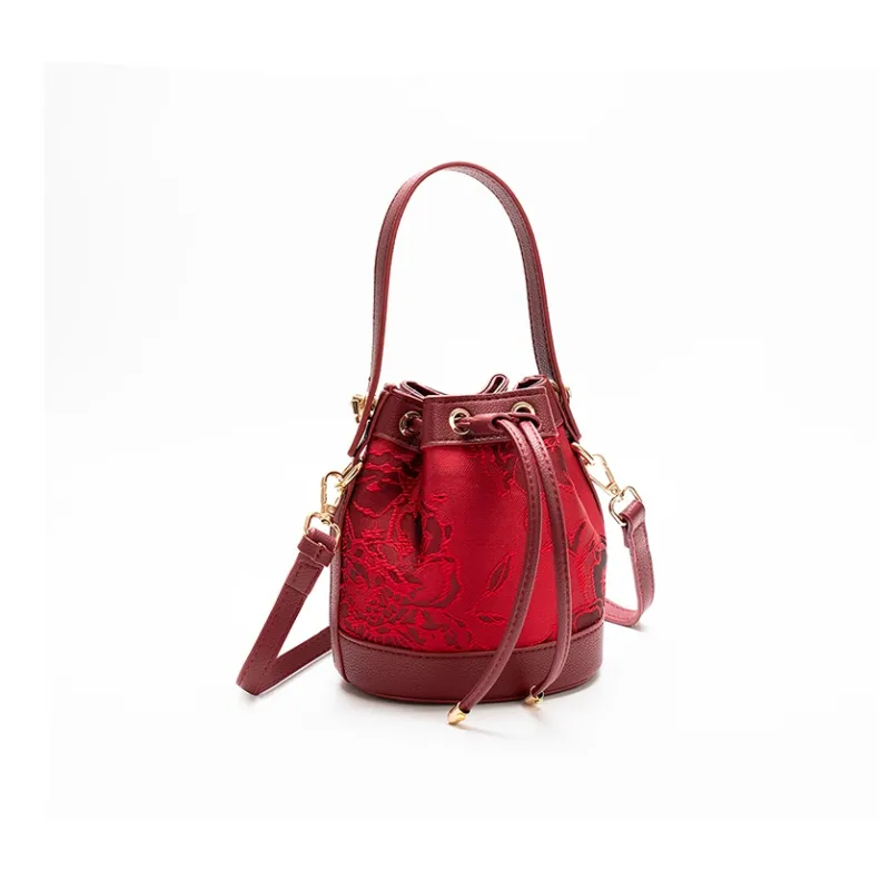 Vigno Synthetic Leather Handbag, One Shoulder, Crossbody Bag Medium Size Women's Red-1