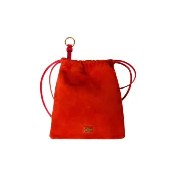 MIU MIU Suede Clutch Women's Patent Red