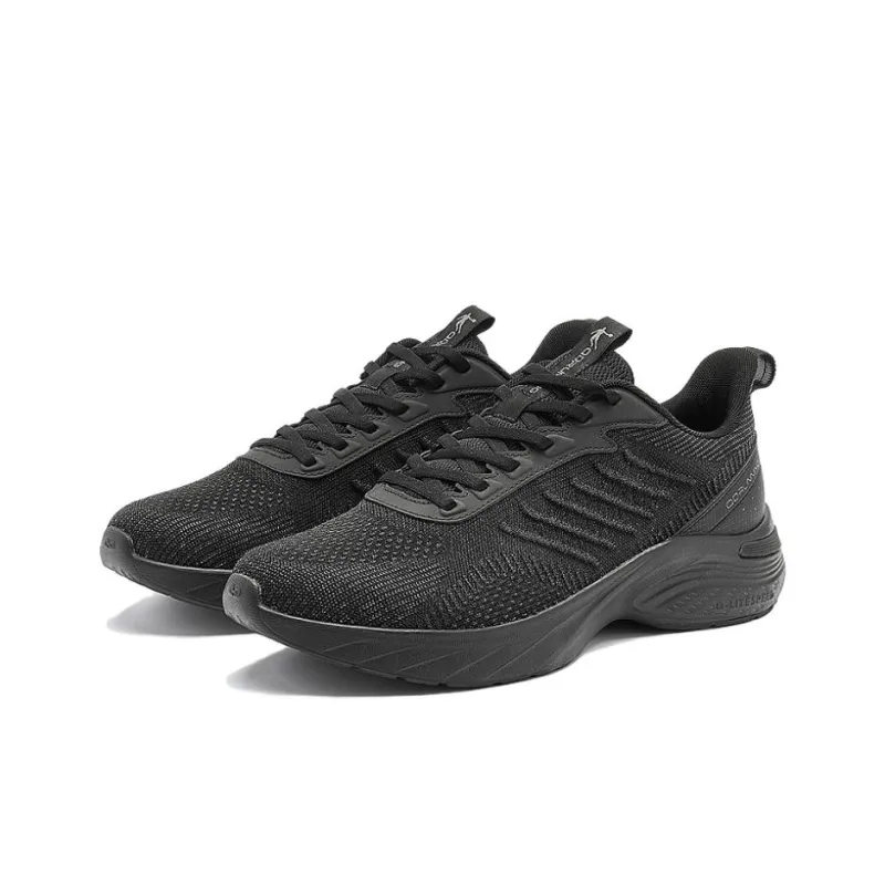 QIAODAN Breathable Slip Resistant Low Top Casual Running Shoes Men's Black-2