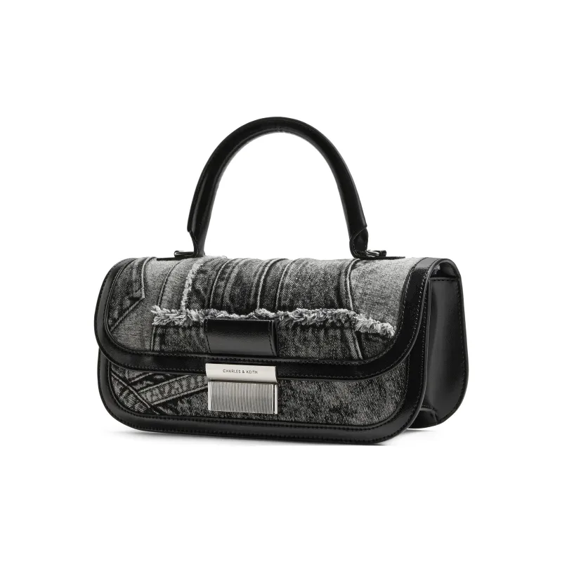 CHARLES&KEITH Fabric Crossbody Bag Regular Women's Noir Black-1