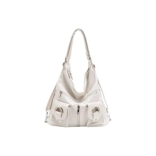 Carksky PU Tote messenger Shoulder Bag Women's White/Black