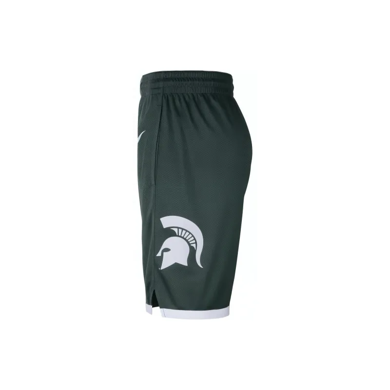 Nike College Dri FIT Michigan State Basketball Shorts Men's Professional Green/White-3