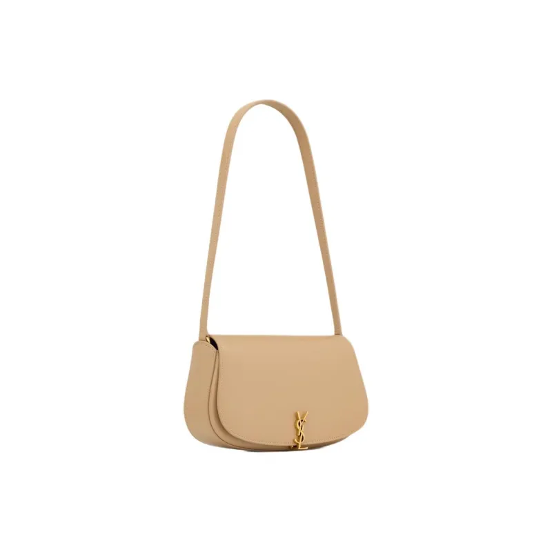 SAINT LAURENT Calfskin Handbag, Shoulder Bag Women's Black Toffee-1