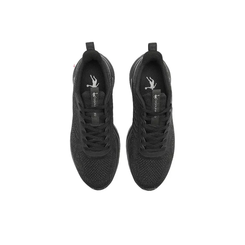 QIAODAN Breathable Slip Resistant Low Top Casual Running Shoes Men's Black-3
