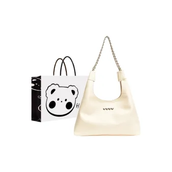 NX DOUGHNUT PU Shoulder Bag Women's White/Black/Silver