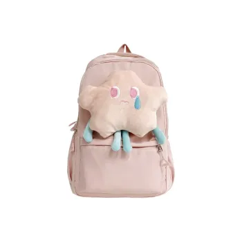 Travel Composite Cloth Backpack Women's Pink/Ecru/Beige Yellow