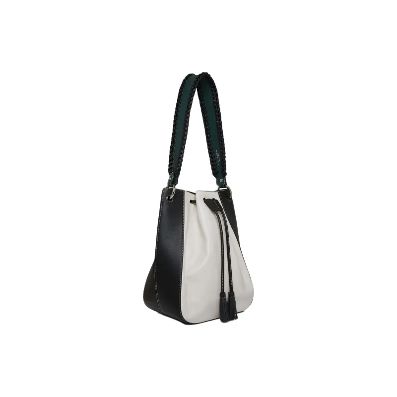 Strathberry Smooth Calf Leather Handbag Shoulder Bag Women's White/Green/Black-1