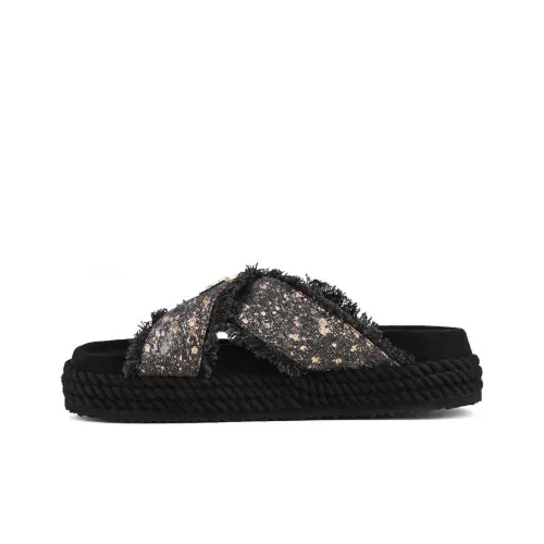 MOU Slide Slippers Women's Cowboy Metal Black