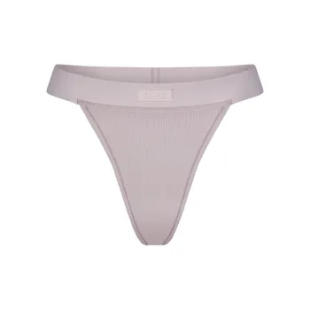 SKIMS COTTON RIB THONG Underpants Women's 1 Pack OYSTER/Shell Color