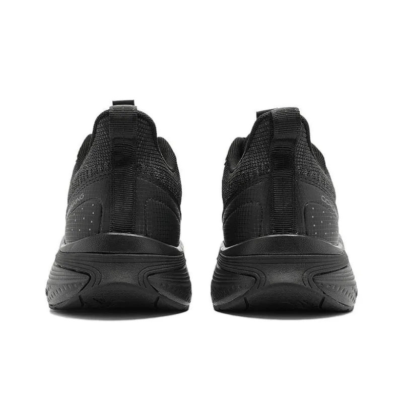 QIAODAN Breathable Slip Resistant Low Top Casual Running Shoes Men's Black-4