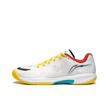 LiNing Table Tennis Series Durable Breathable Low Top Training Shoes Unisex White Yellow