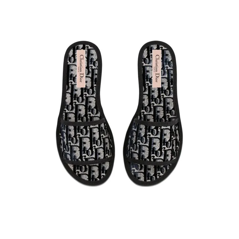 DIOR Chez Moi Slide Slippers Women's Black-9